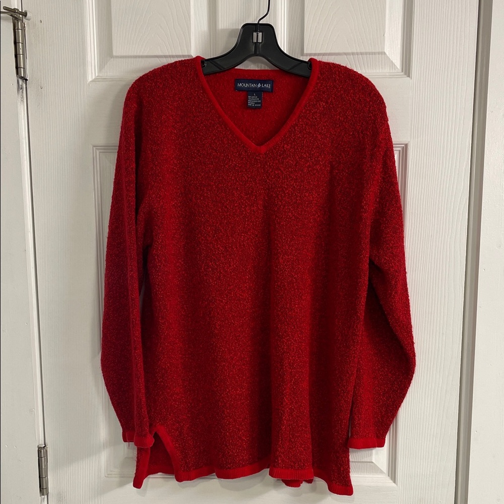 Mountain Lake Classic Red V-Neck Sweater